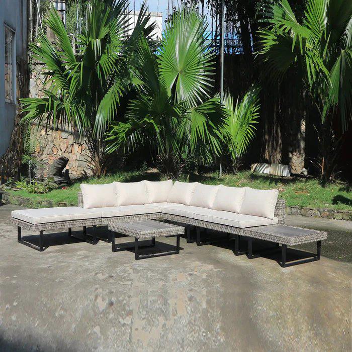 Outdoor Corner Patio Sectional & Tables. Picture 10