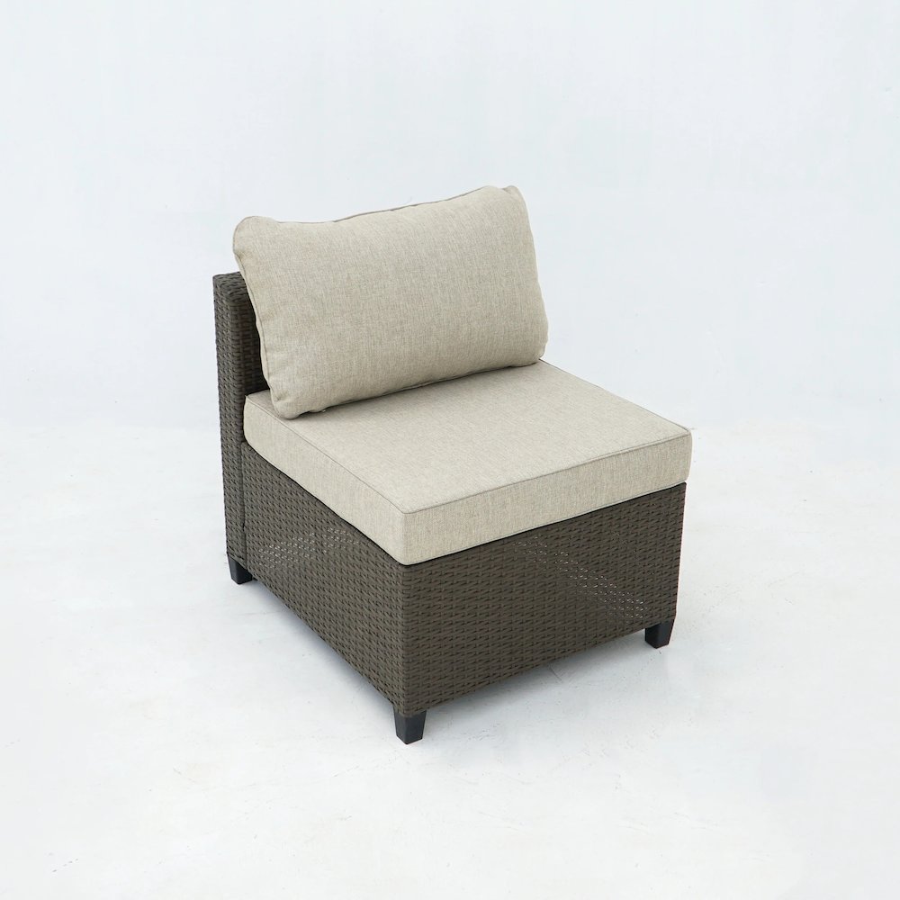 8 Piece Brown Outdoor Sectional Wicker Sofa Chairs and Tables. Picture 2