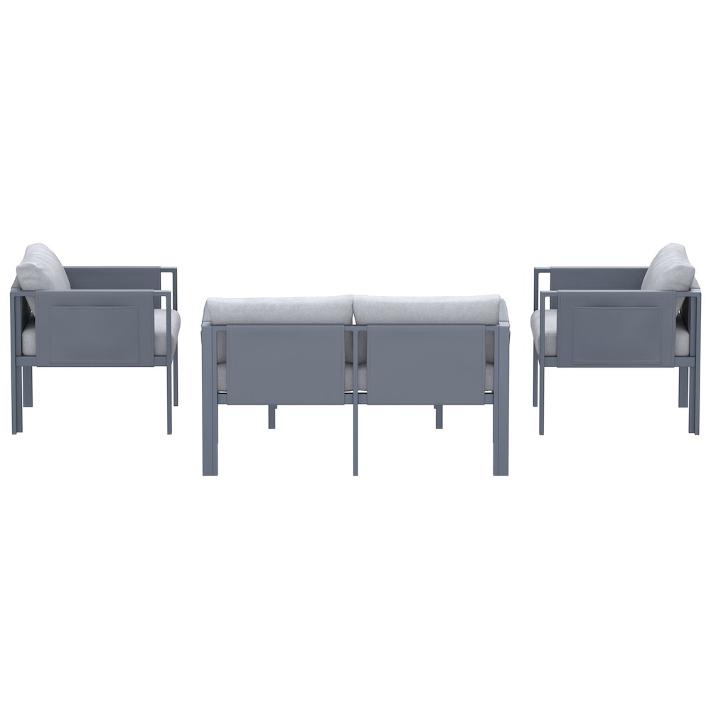 4 Place Seating Outdoor Gray Sofa and Table Set. Picture 4