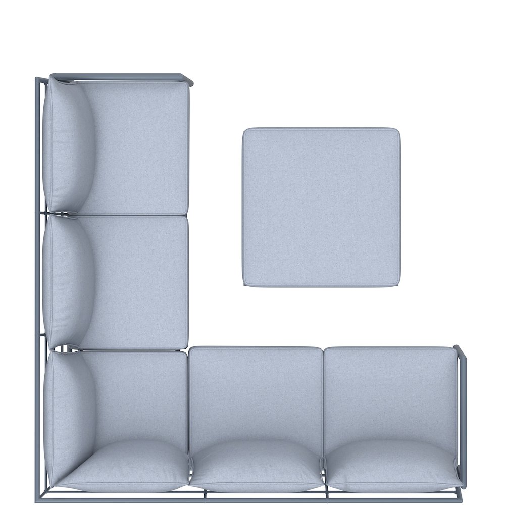 5 Place Seating Outdoor Gray Sofa and Ottoman Set. Picture 5