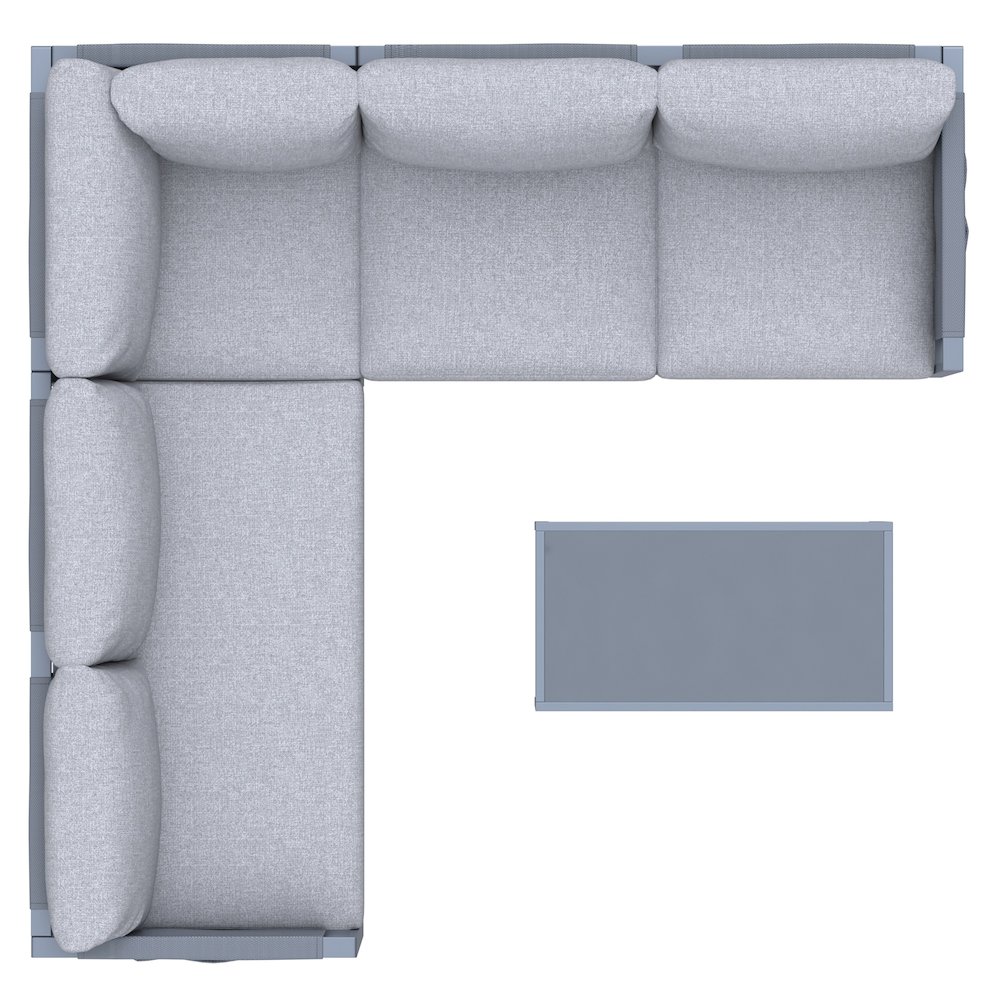 5 Place Seating Outdoor Gray Sofa and Table Set. Picture 5