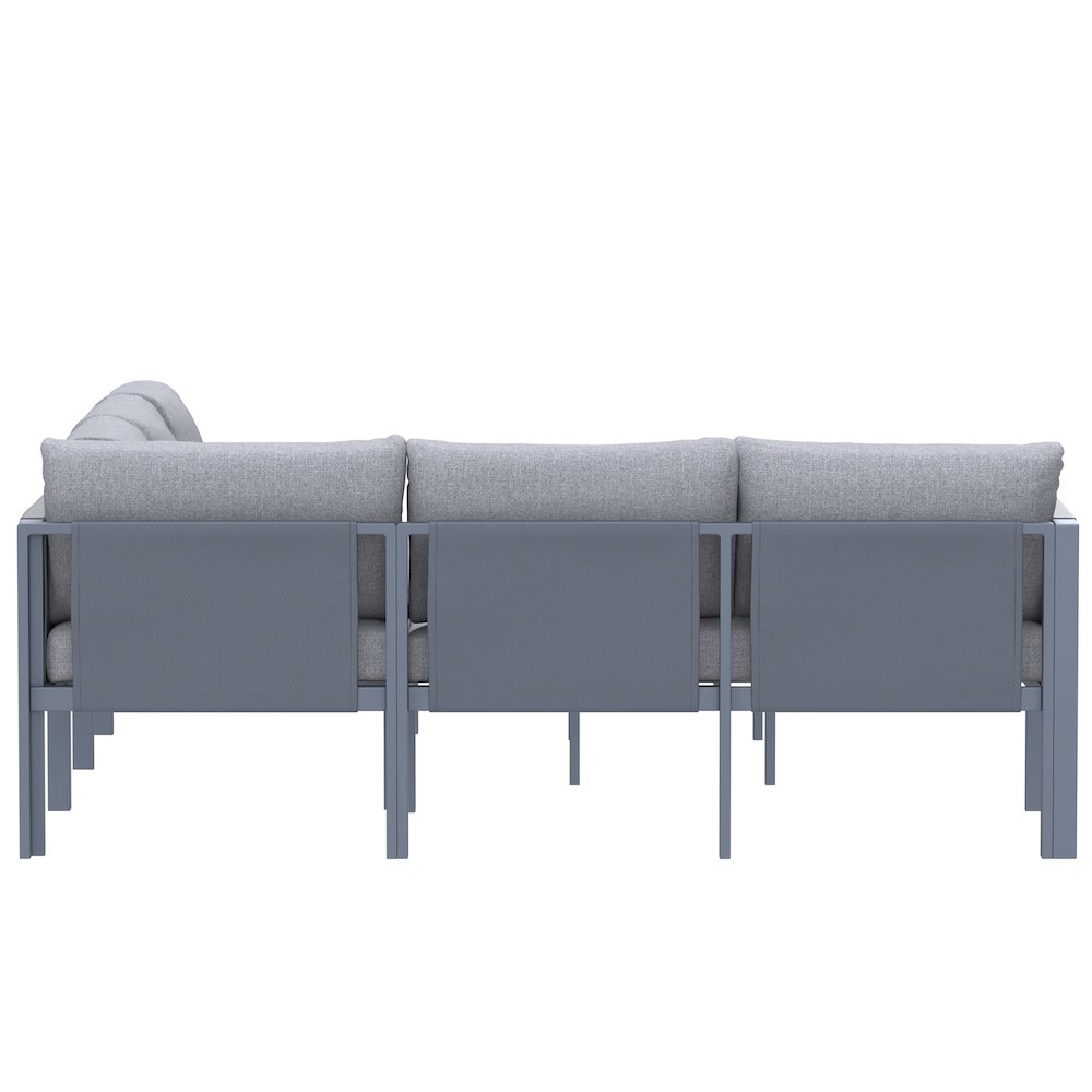 5 Place Seating Outdoor Gray Sofa and Table Set. Picture 7