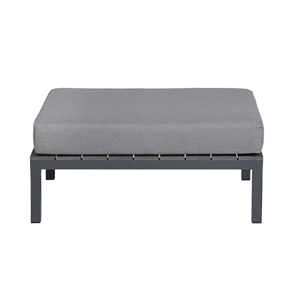 4 Place Seating Gray Outdoor Compressed Foam Sectional Sofas and Ottoman Set. Picture 2