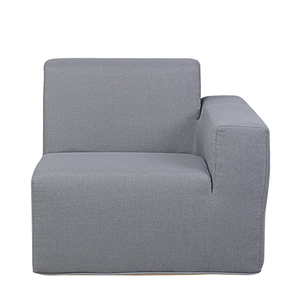 4 Place Seating Gray Outdoor Compressed Foam Sectional Sofas and Ottoman Set. Picture 6