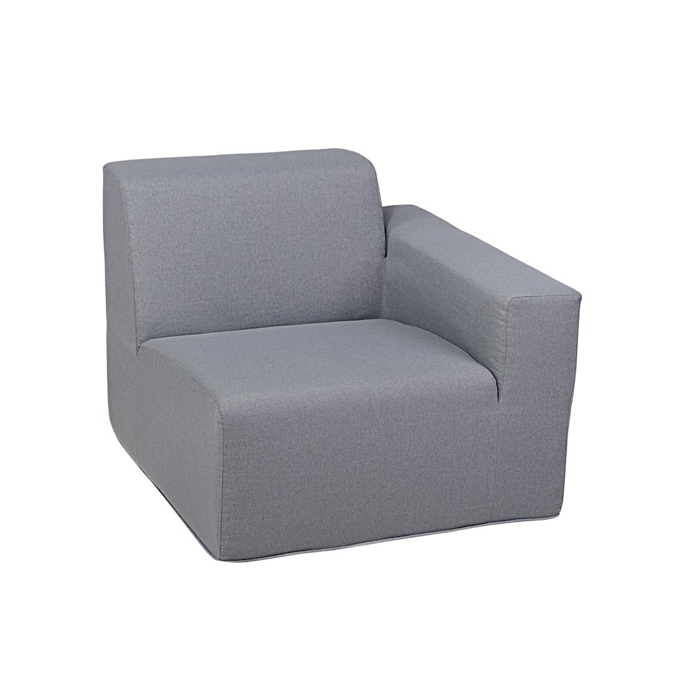 4 Place Seating Gray Outdoor Compressed Foam Sectional Sofas and Ottoman Set. Picture 7