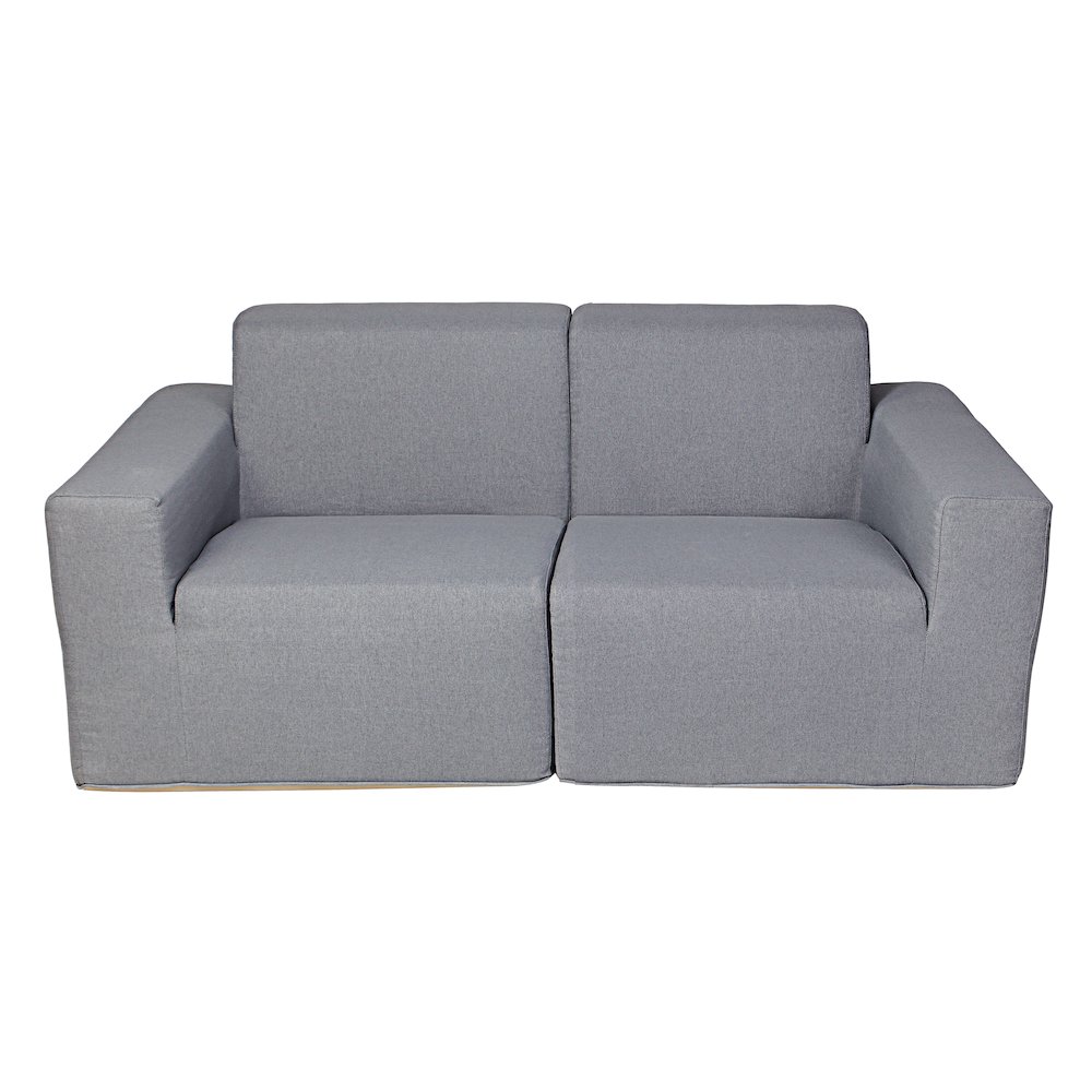 2 Place Seating Gray Outdoor Compressed Foam Sectional Sofas. Picture 1