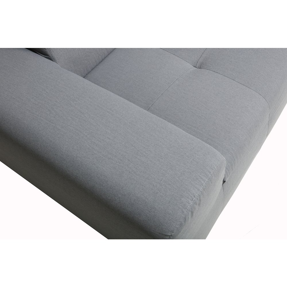 4 Piece Gray Outdoor Compressed Foam Sectional Sofa Lounger and Table Set. Picture 9