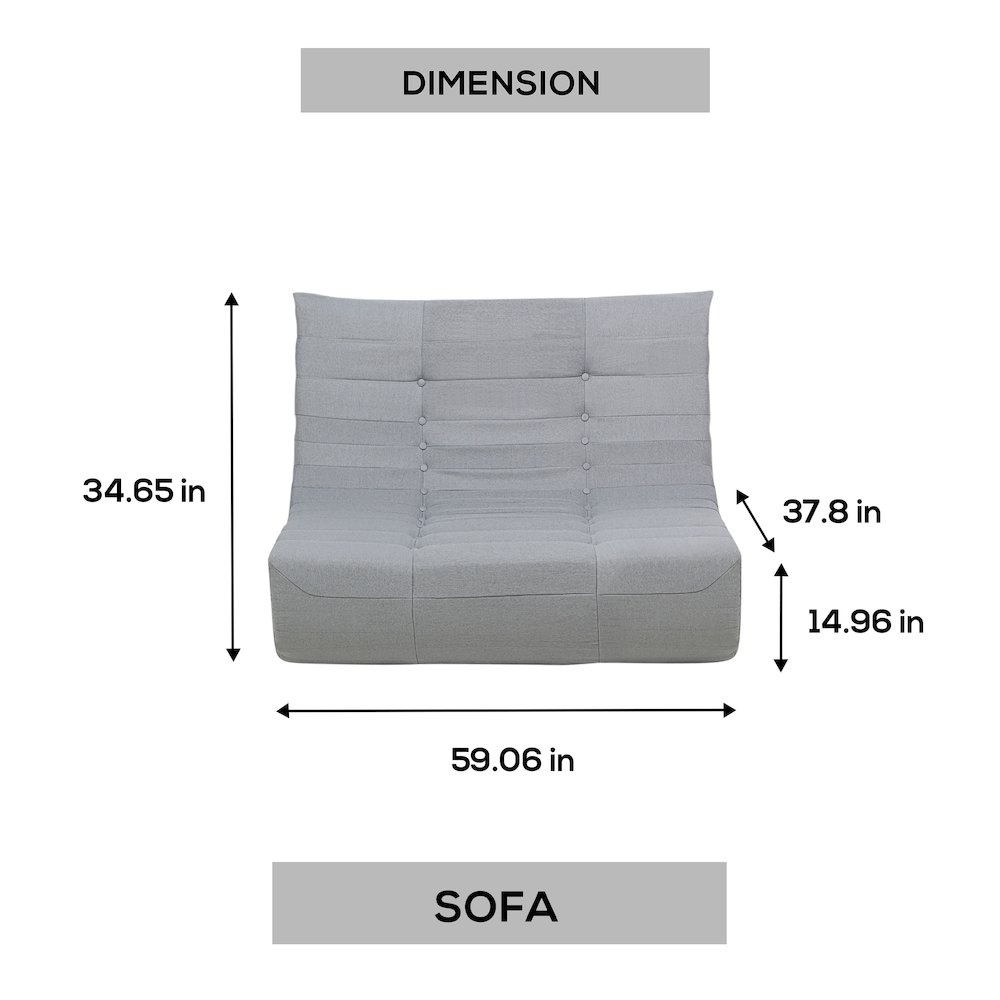 Gray Outdoor Compressed Foam Sofa. Picture 3