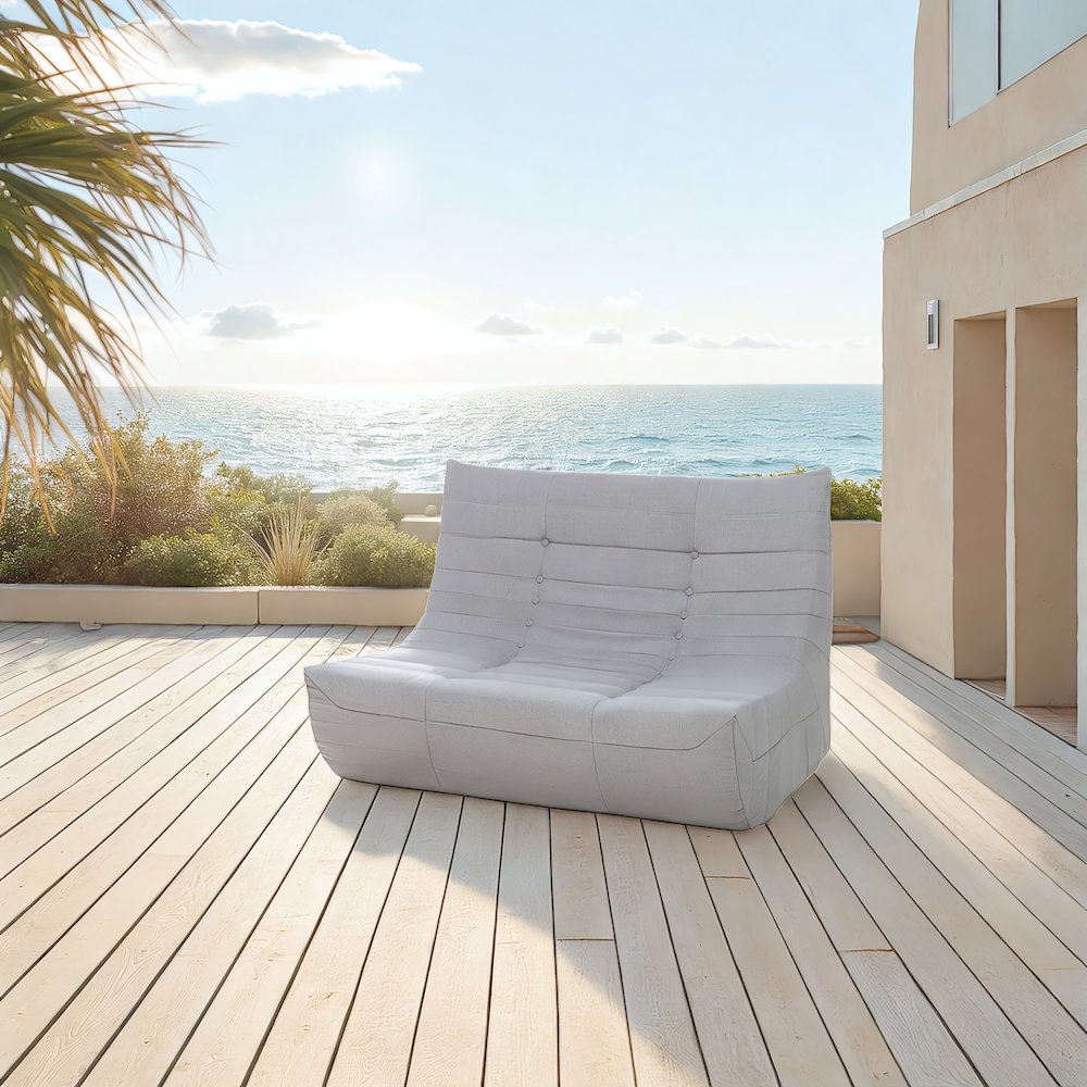 Gray Outdoor Compressed Foam Sofa. Picture 5