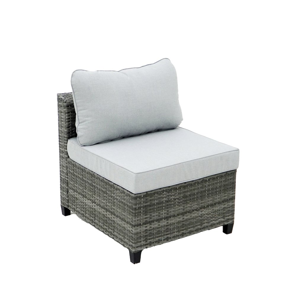 8 Piece Gray Outdoor Sectional Wicker Sofa Chairs and Tables. Picture 3
