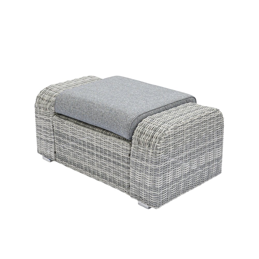 5 Place Seating Gray Outdoor Wicker Sofa and Sofa Chair Set with Table. Picture 5