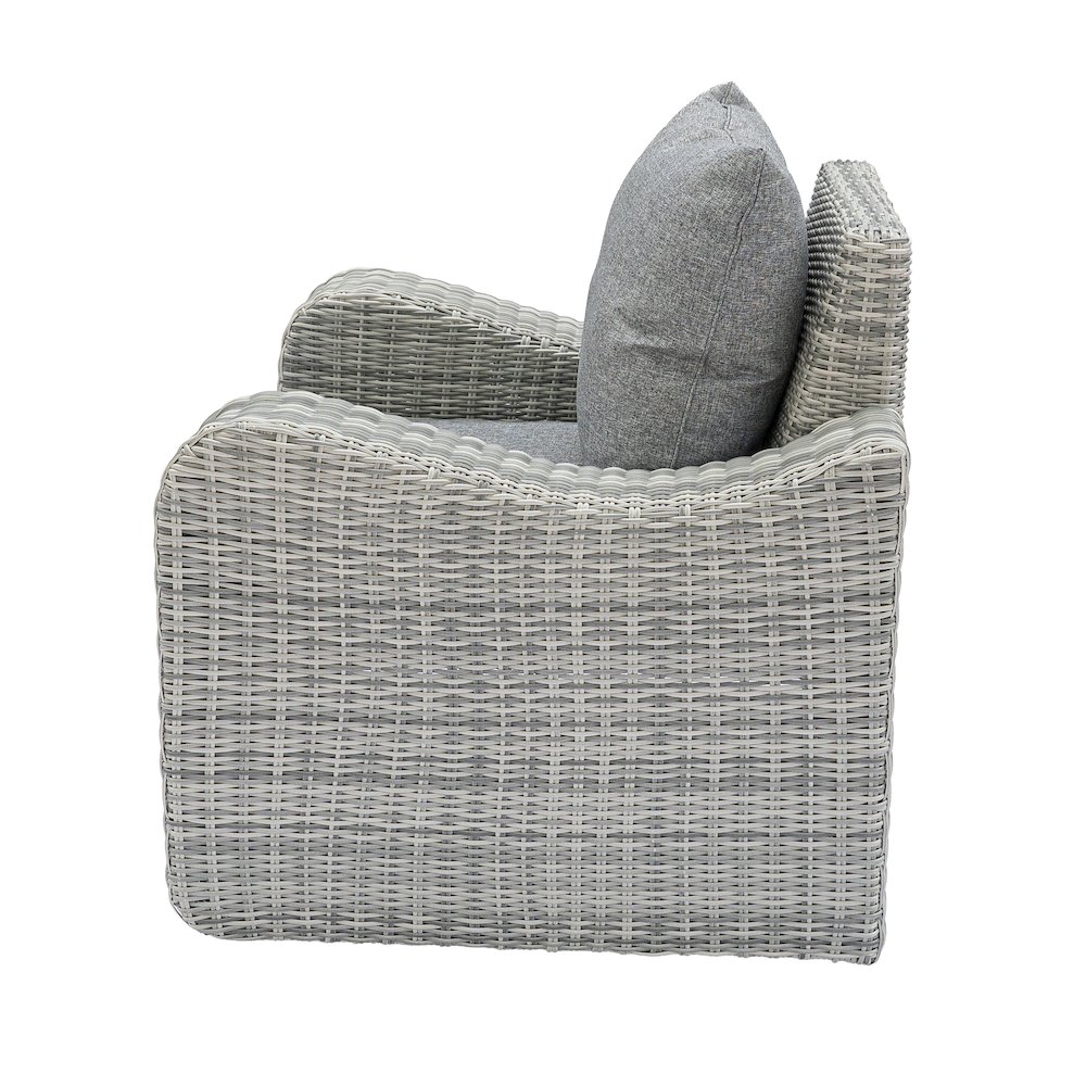 5 Place Seating Gray Outdoor Wicker Sofa and Sofa Chair Set with Table. Picture 3