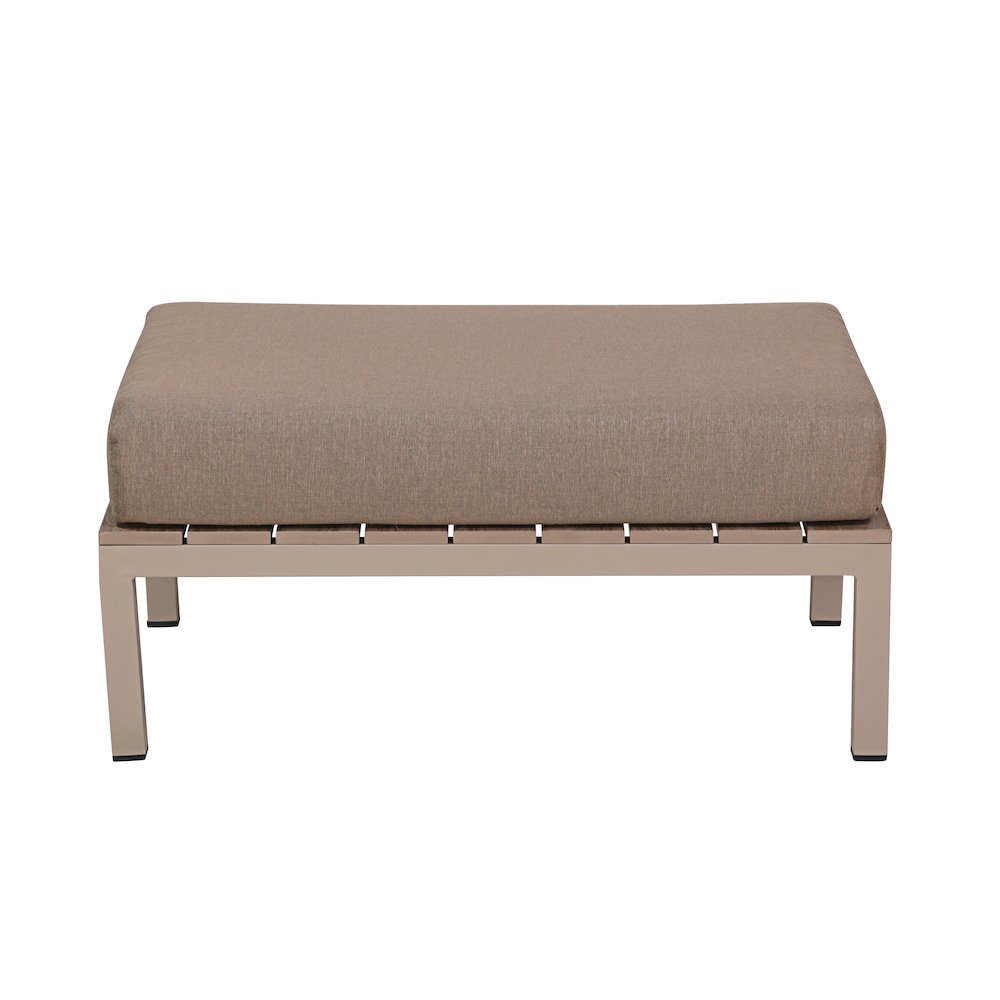 4 Place Seating Brown Outdoor Compressed Foam Sectional Sofas and Ottoman Set. Picture 14