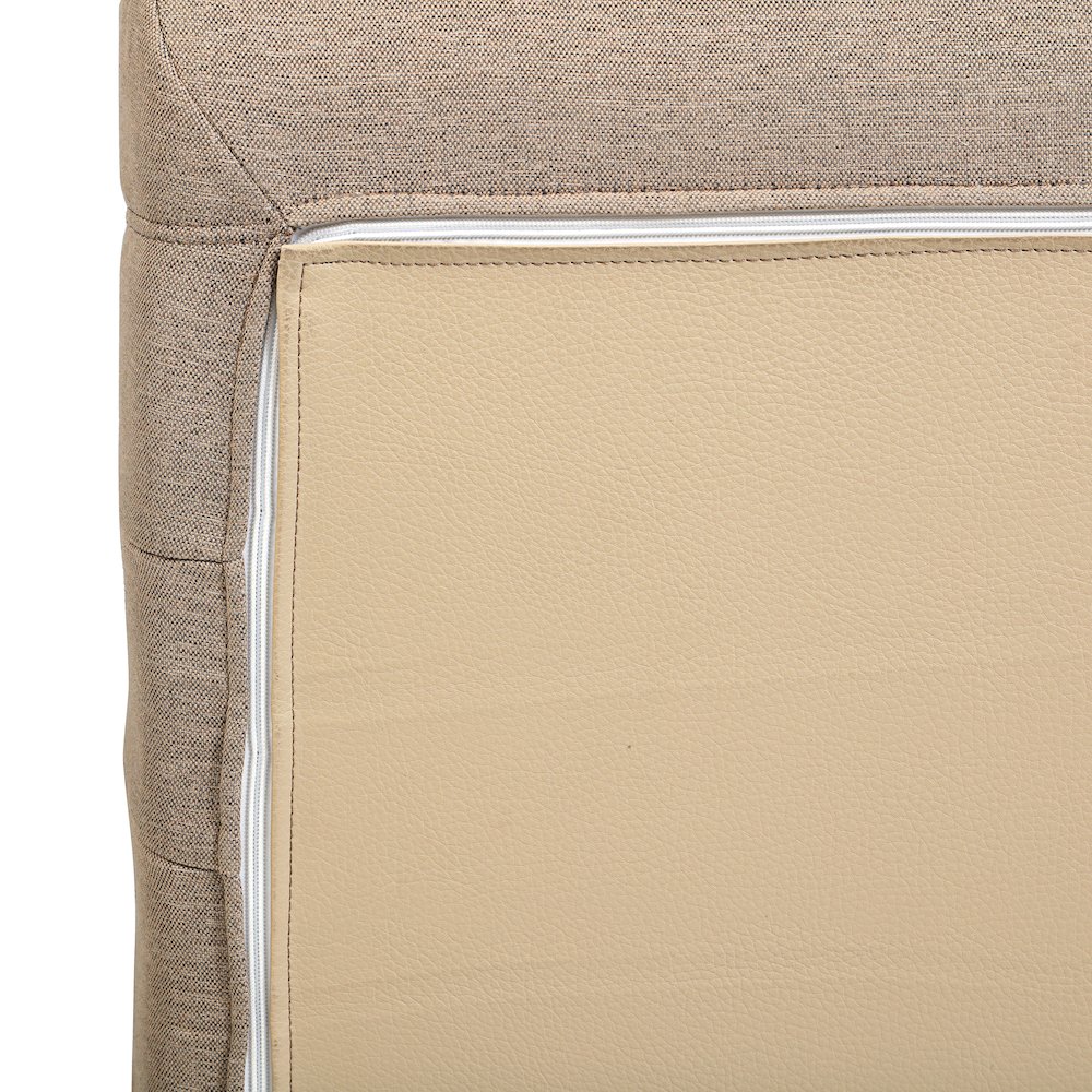 4 Piece Brown Outdoor Compressed Foam Sectional Sofa Lounger and Table Set. Picture 11