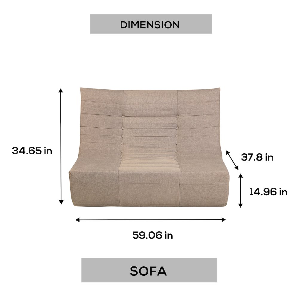 Brown Outdoor Compressed Foam Sofa. Picture 4
