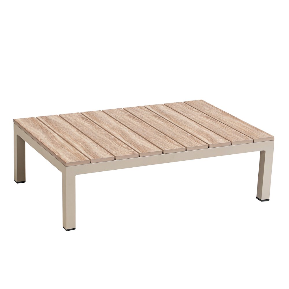 4 Place Seating Beige Outdoor Compressed Foam Sectional Sofas and Ottoman Set. Picture 15