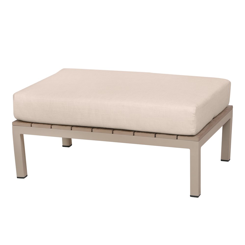 4 Place Seating Beige Outdoor Compressed Foam Sectional Sofas and Ottoman Set. Picture 14