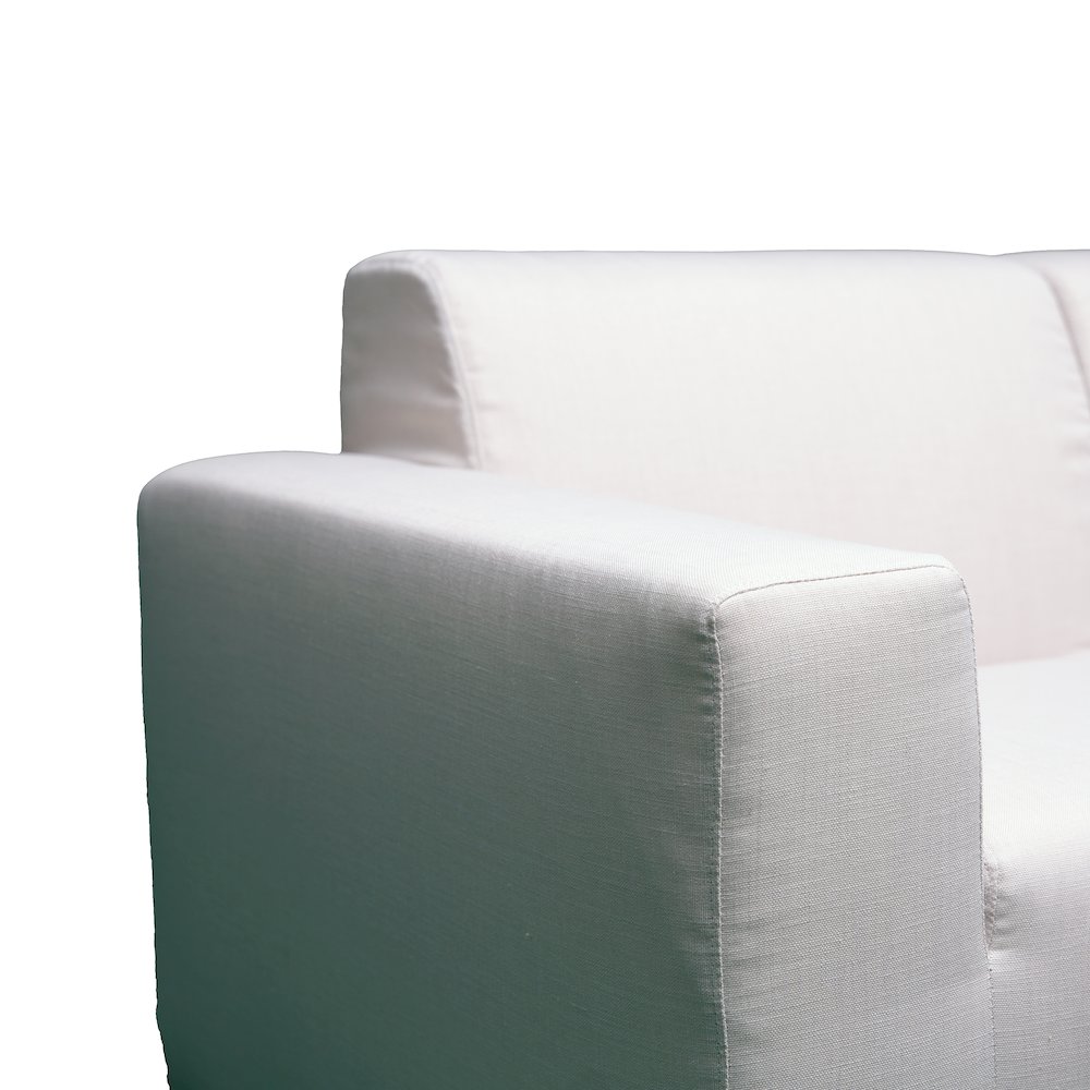4 Piece Beige Outdoor Compressed Foam Sectional Sofa Lounger and Table Set. Picture 10
