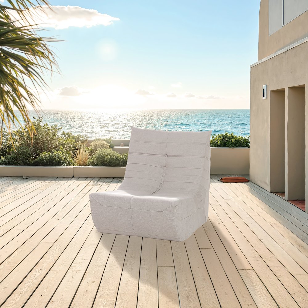 Beige Outdoor Compressed Foam Chair. Picture 5