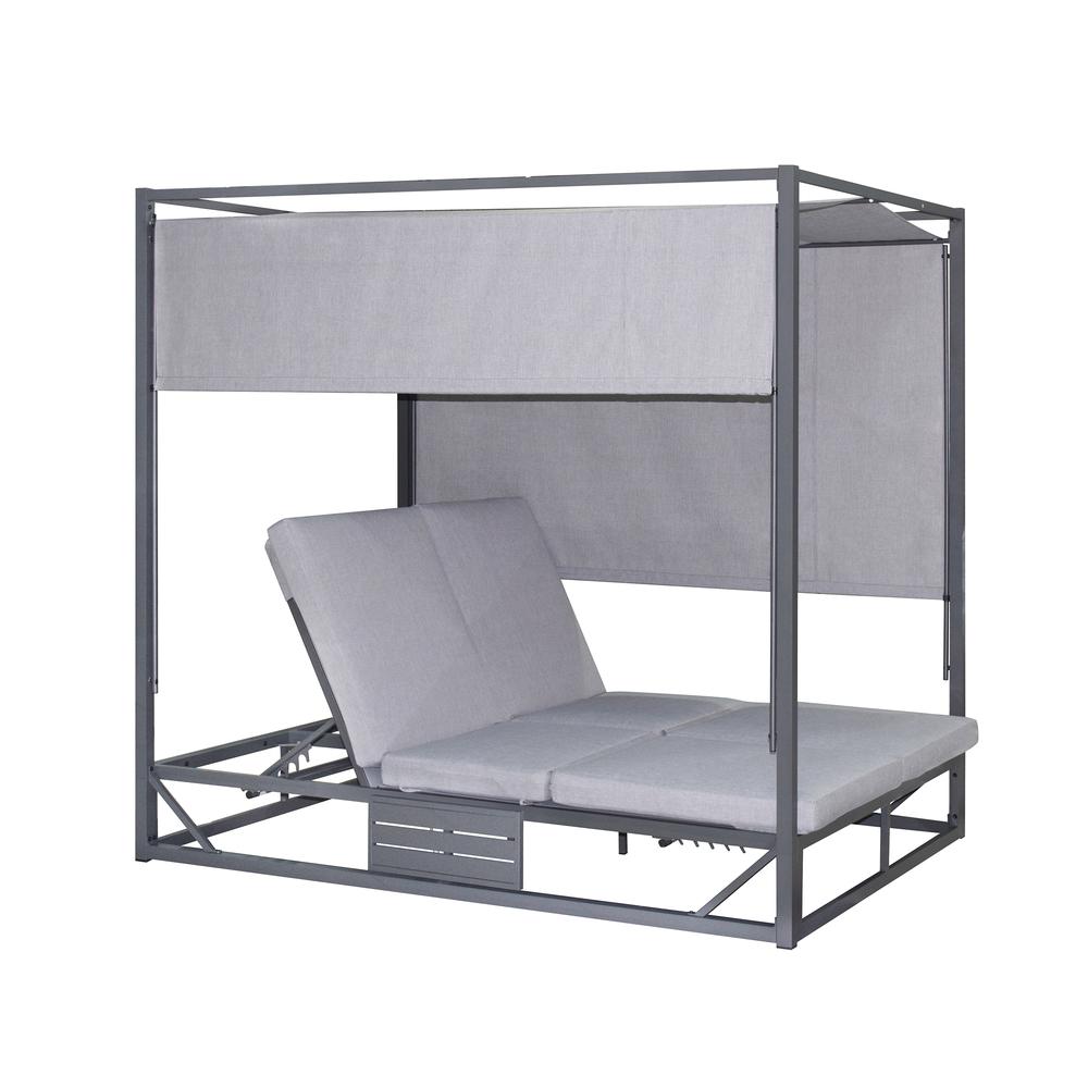 Outdoor Rectangular Patio Daybed, Gray. Picture 1