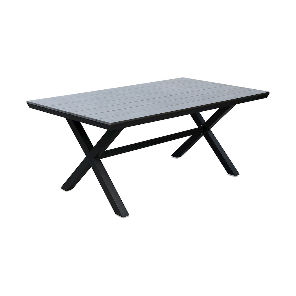 Deko Living 7 Piece Gray Outdoor Dining Chairs and Table Set. Picture 2