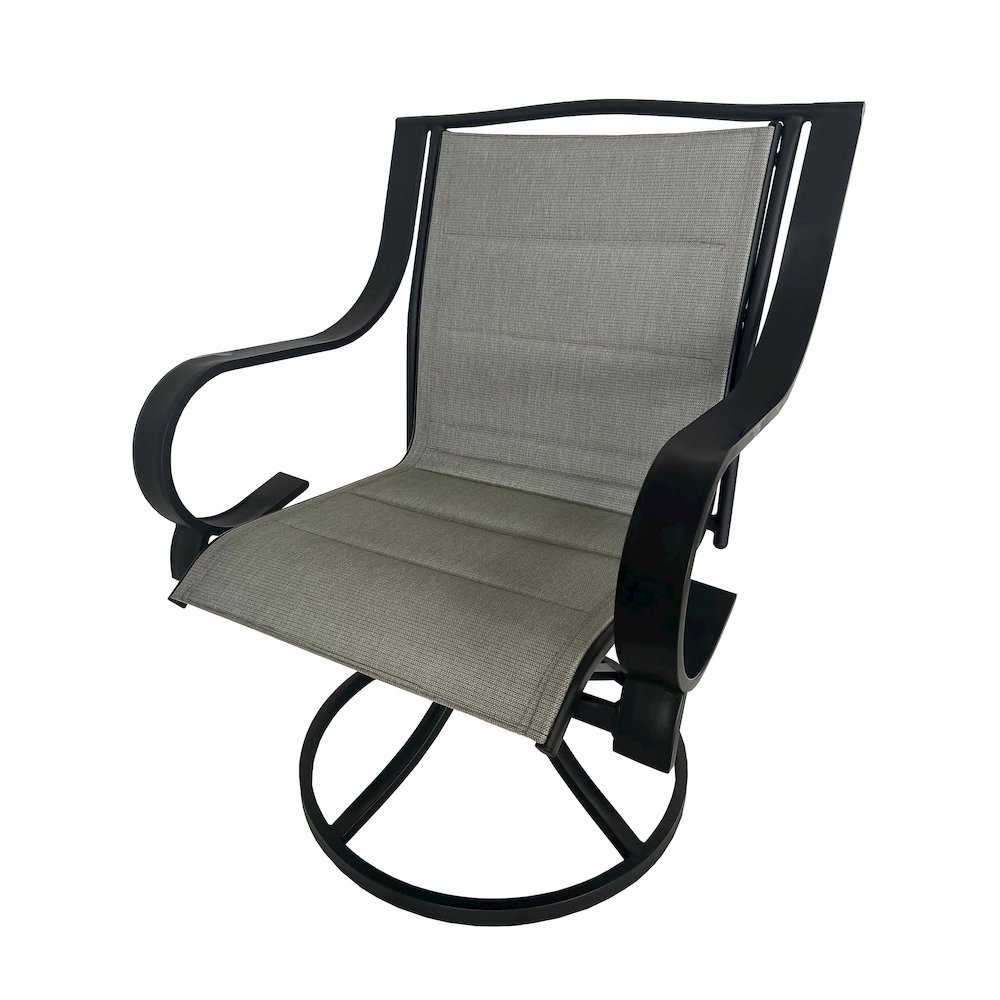 4 Place Seating Outdoor Patio Dining Table and Swivel Chairs Set. Picture 3