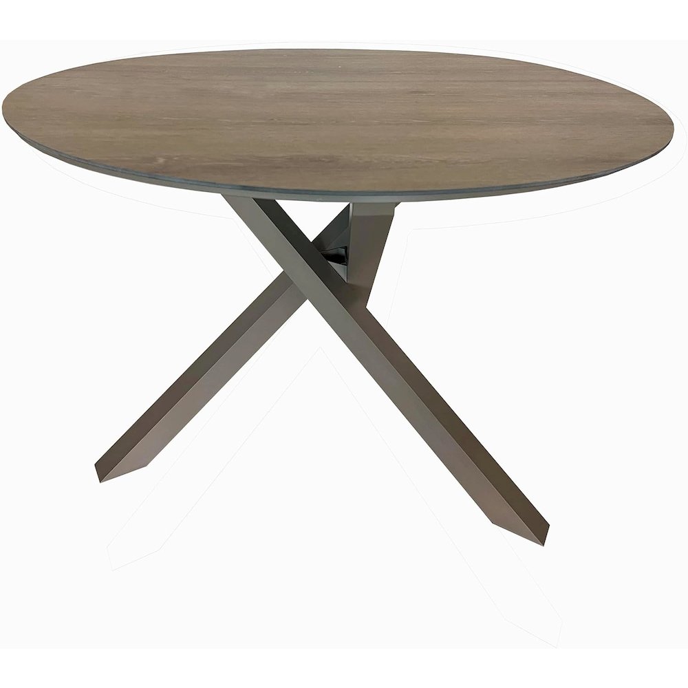 4 Place Outdoor Aluminum Round Patio Dining Table and Stackable Chairs Set. Picture 2