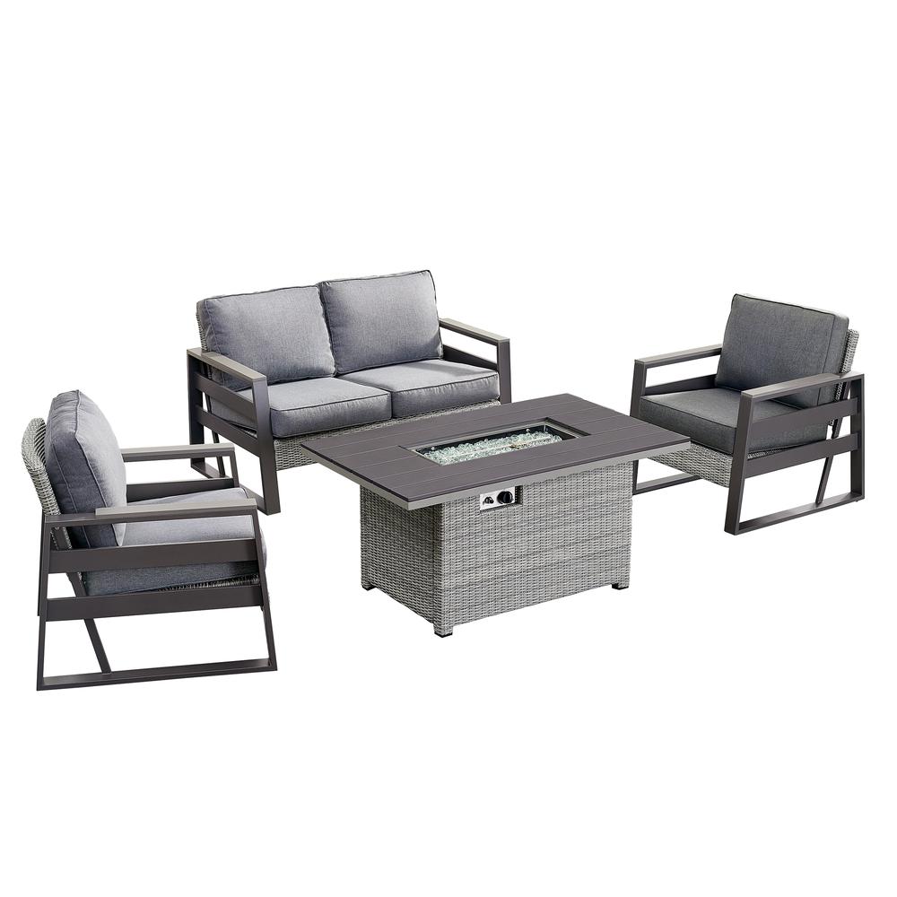 Tricarico Outdoor Patio Set & Firepit. Picture 1
