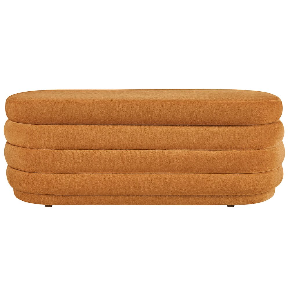 Fabric Storage Bench With Plastic Legs Orange Color. Picture 1