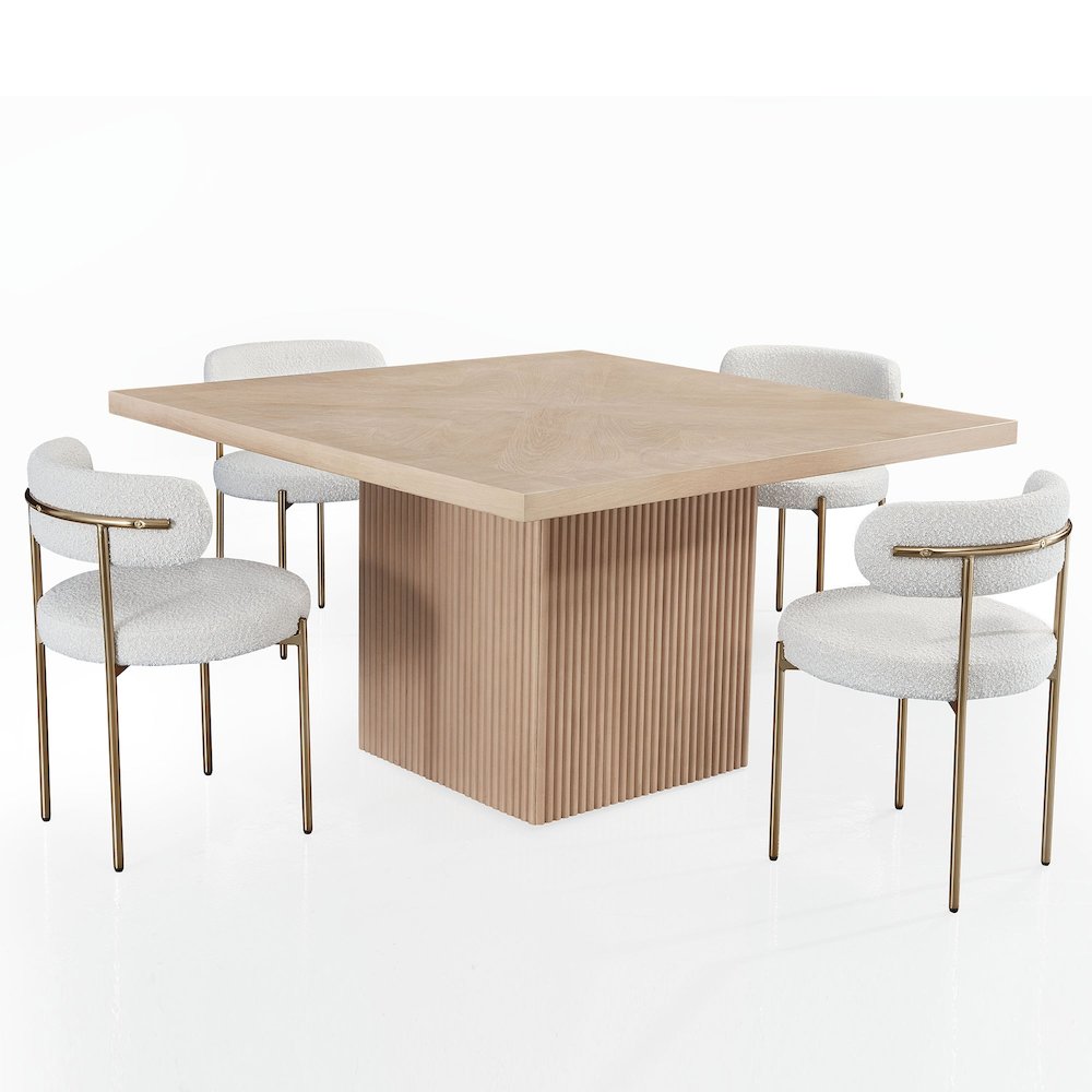 Dining Table made of Oak Veneer/ Beech/ Mdf in Brown color. Picture 5