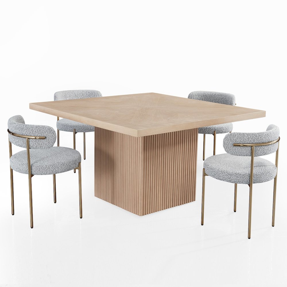 Dining Table made of Oak Veneer/ Beech/ Mdf in Brown color. Picture 4