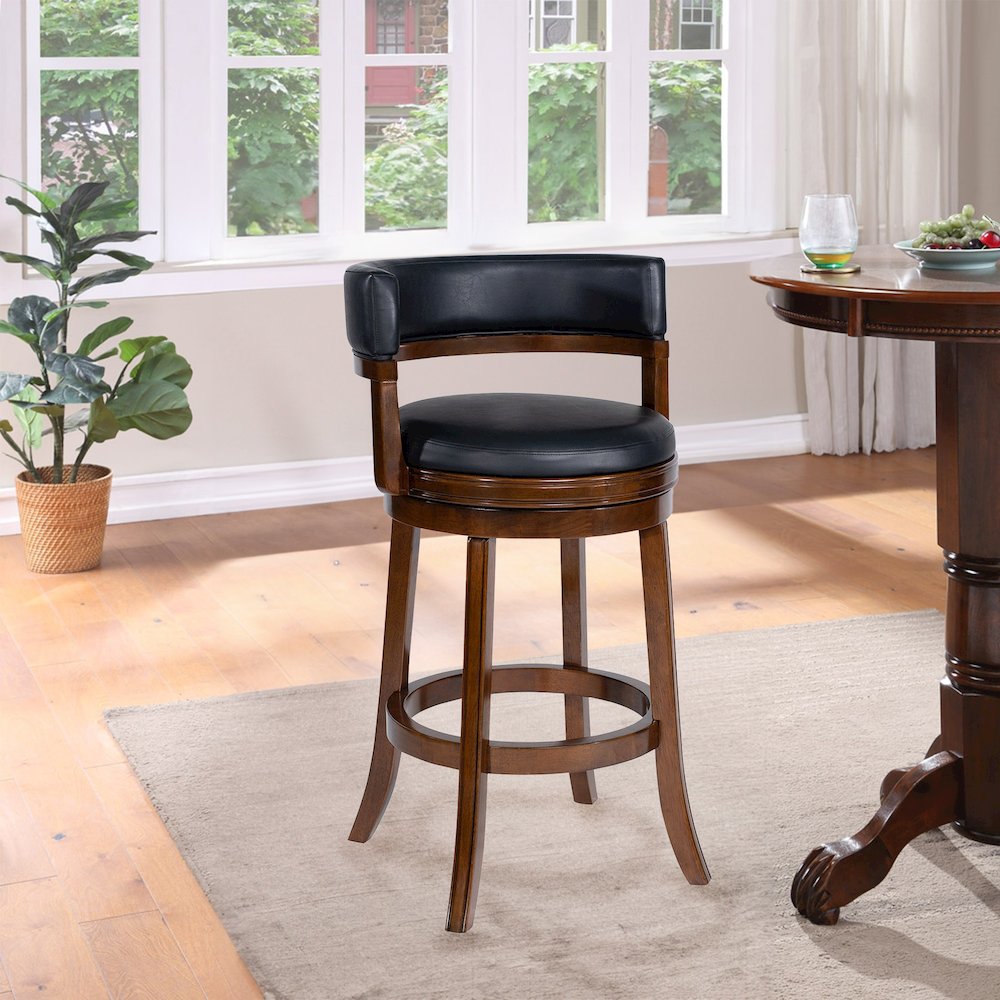 Balen Swivel Bar Stool -Cappuccino Finish. Picture 2
