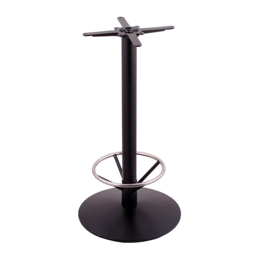 214 Black Cast Iron Bar Height Base with 22" Dia. Round Foot and Foot Ring. Picture 1