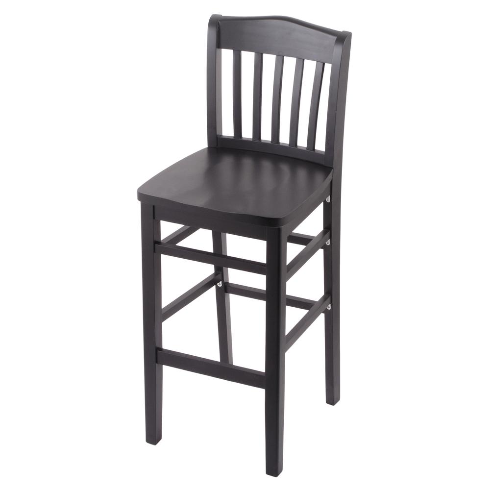 3110 30" Bar Stool with Black Finish and a Black Seat. Picture 1