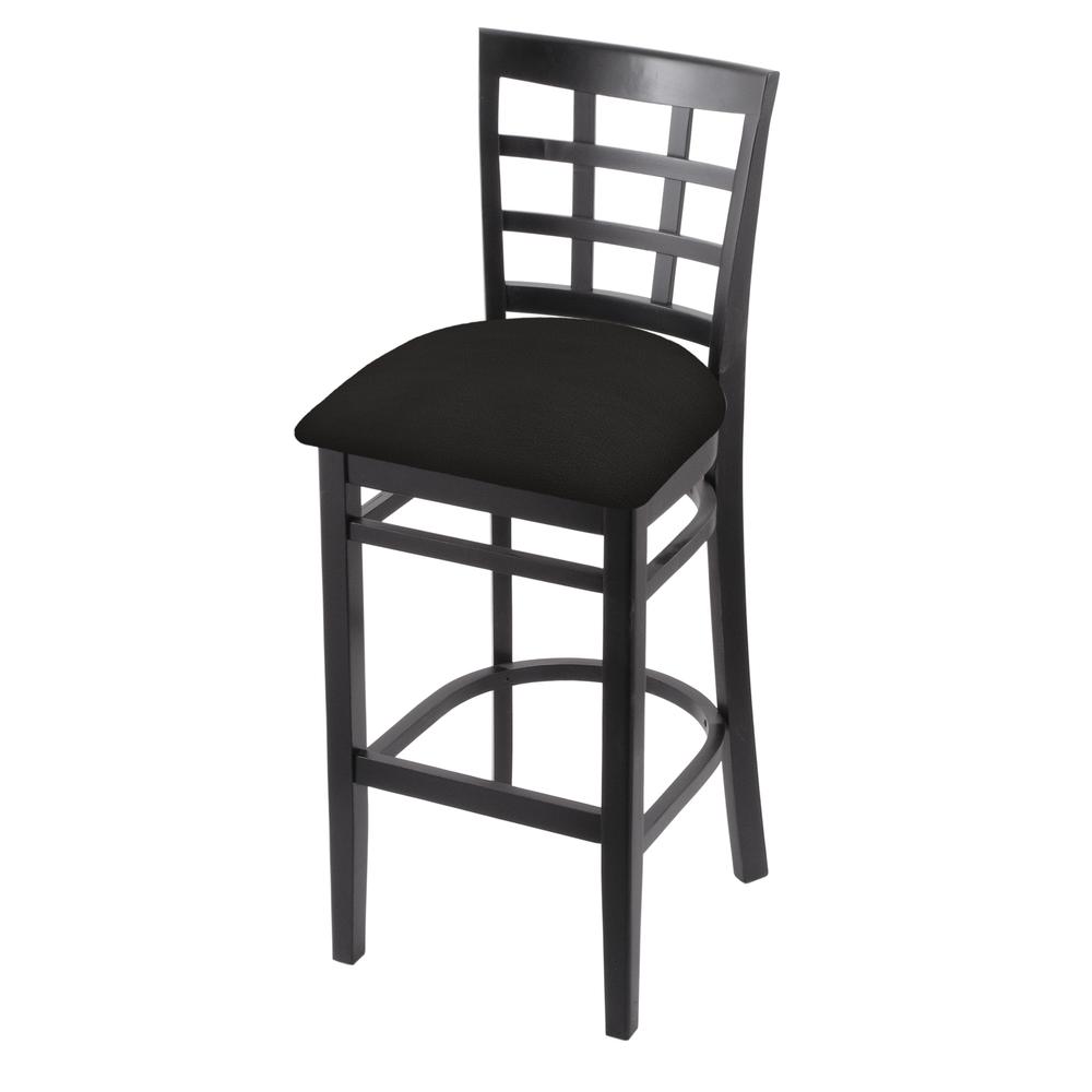 3130 30" Bar Stool with Black Finish and Canter Espresso Seat. Picture 1