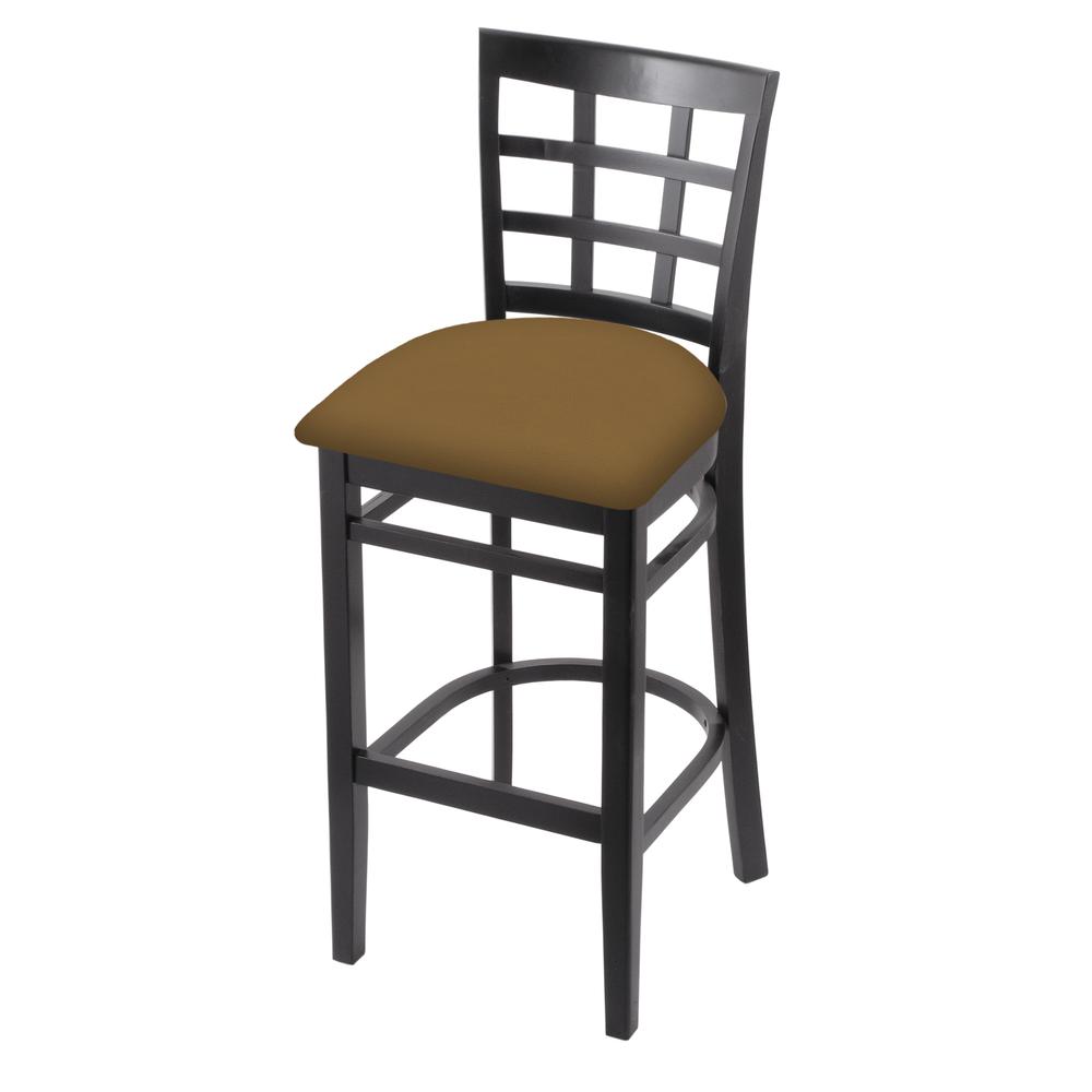 3130 30" Bar Stool with Black Finish and Canter Saddle Seat. Picture 1