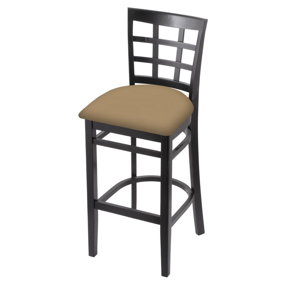 3130 30" Bar Stool with Black Finish and Canter Sand Seat. Picture 1