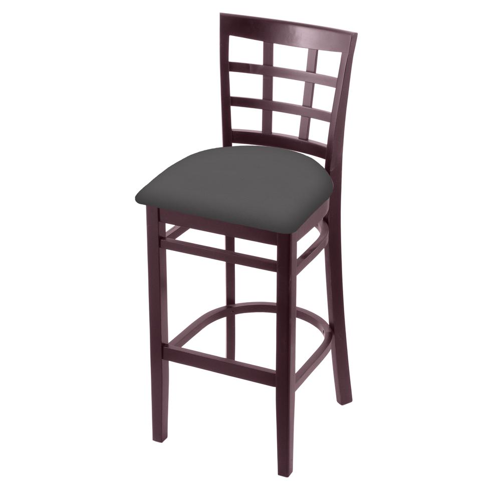 3130 30" Bar Stool with Dark Cherry Finish and Canter Storm Seat. Picture 1