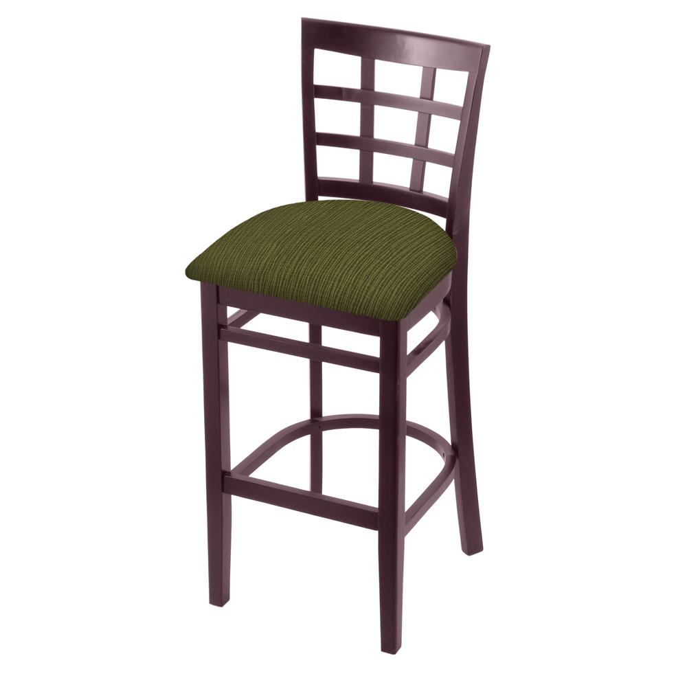 3130 30" Bar Stool with Dark Cherry Finish and Graph Parrot Seat. Picture 1