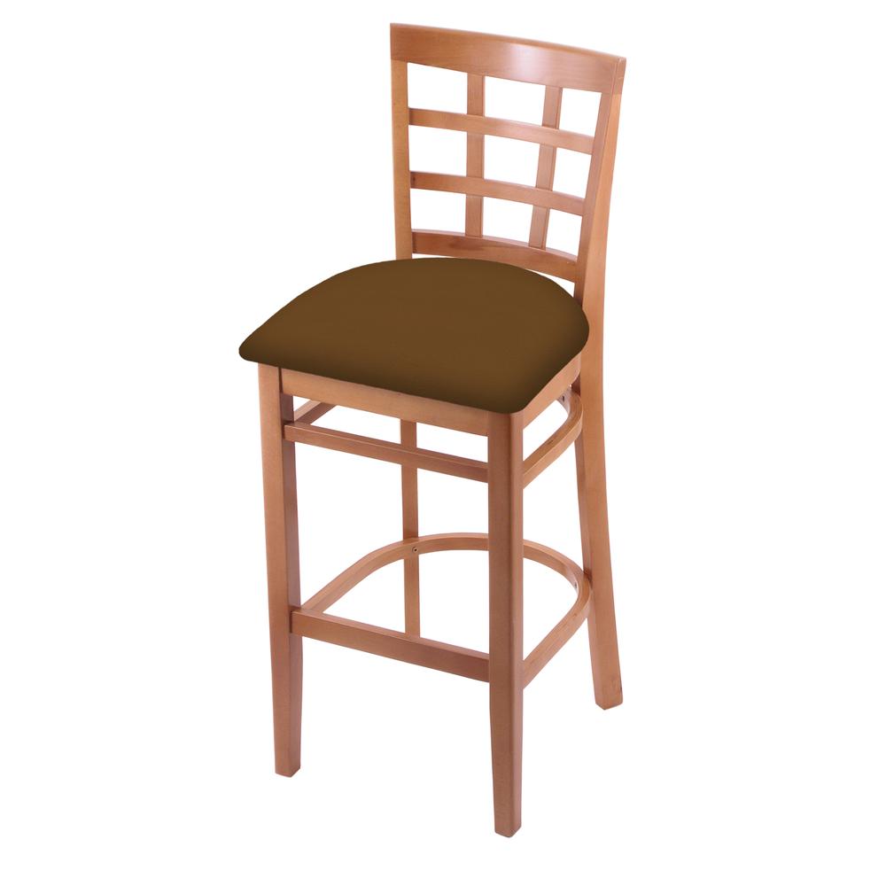 3130 30" Bar Stool with Medium Finish and Canter Thatch Seat. Picture 1