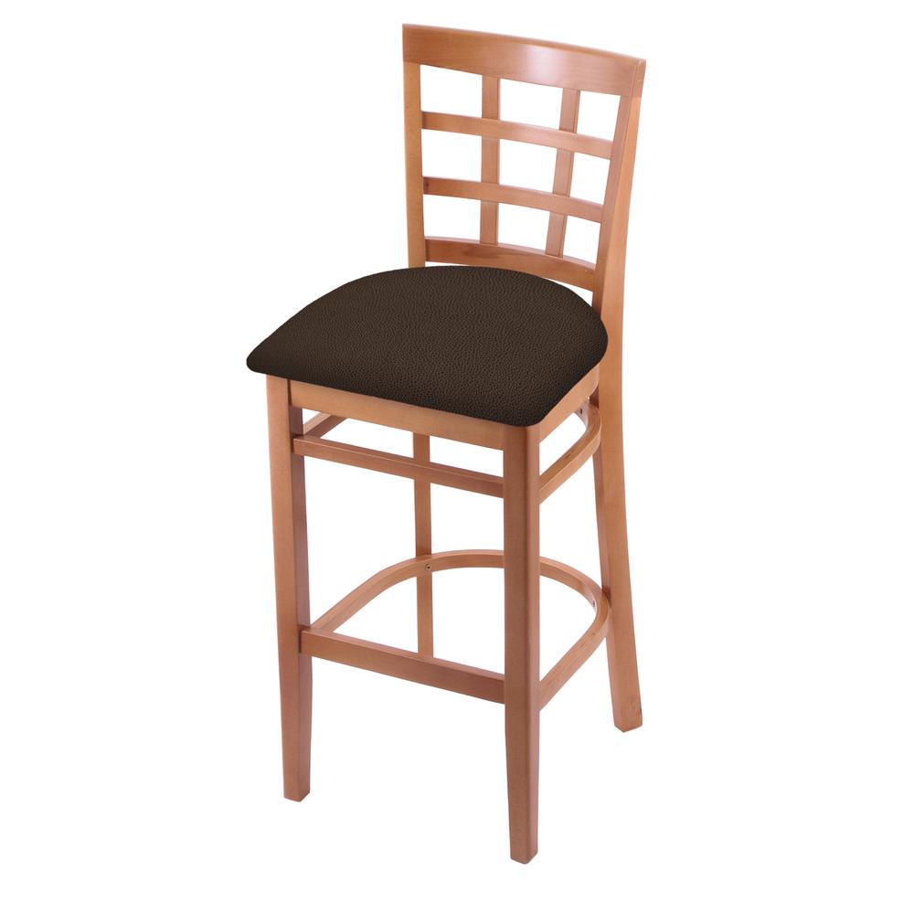 3130 30" Bar Stool with Medium Finish and Rein Coffee Seat. Picture 1