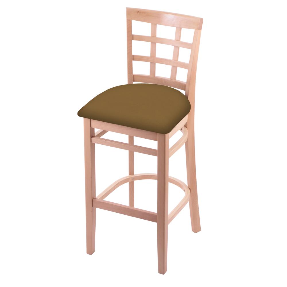 3130 30" Bar Stool with Natural Finish and Canter Saddle Seat. Picture 1