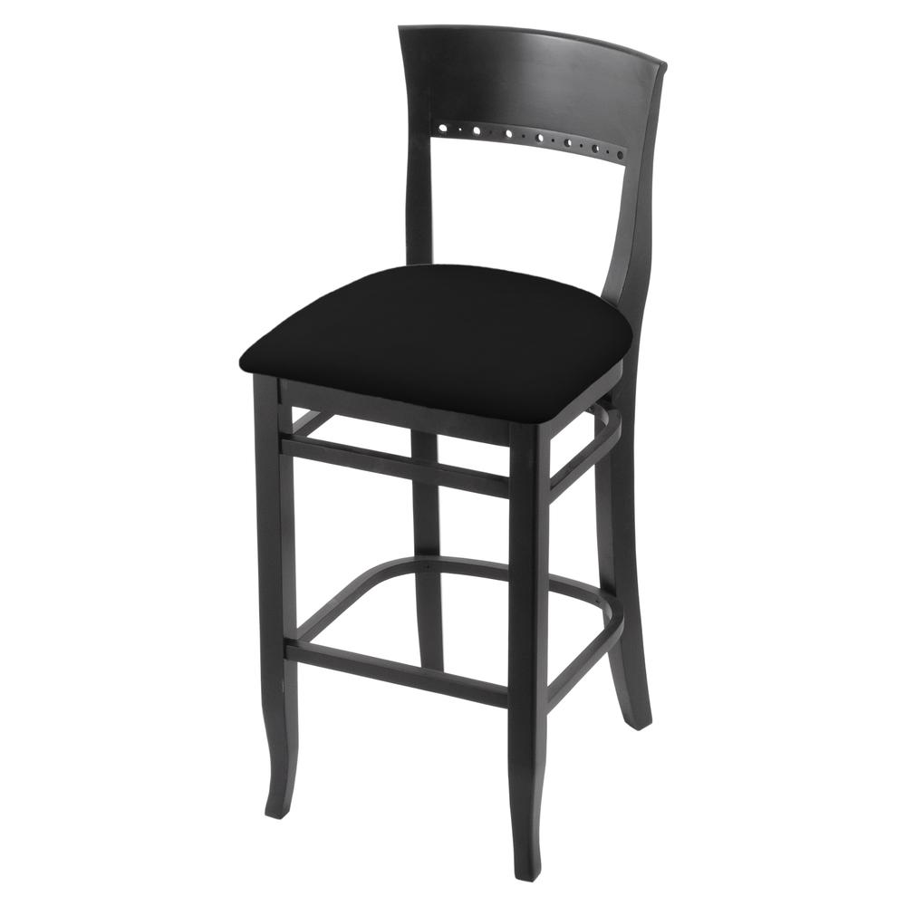 3160 30" Bar Stool with Black Finish and Black Vinyl Seat. Picture 1