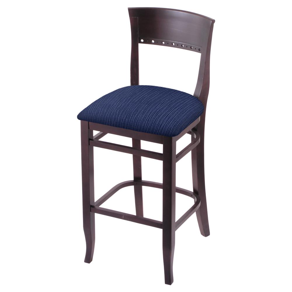 3160 30" Bar Stool with Dark Cherry Finish and Graph Anchor Seat. Picture 1