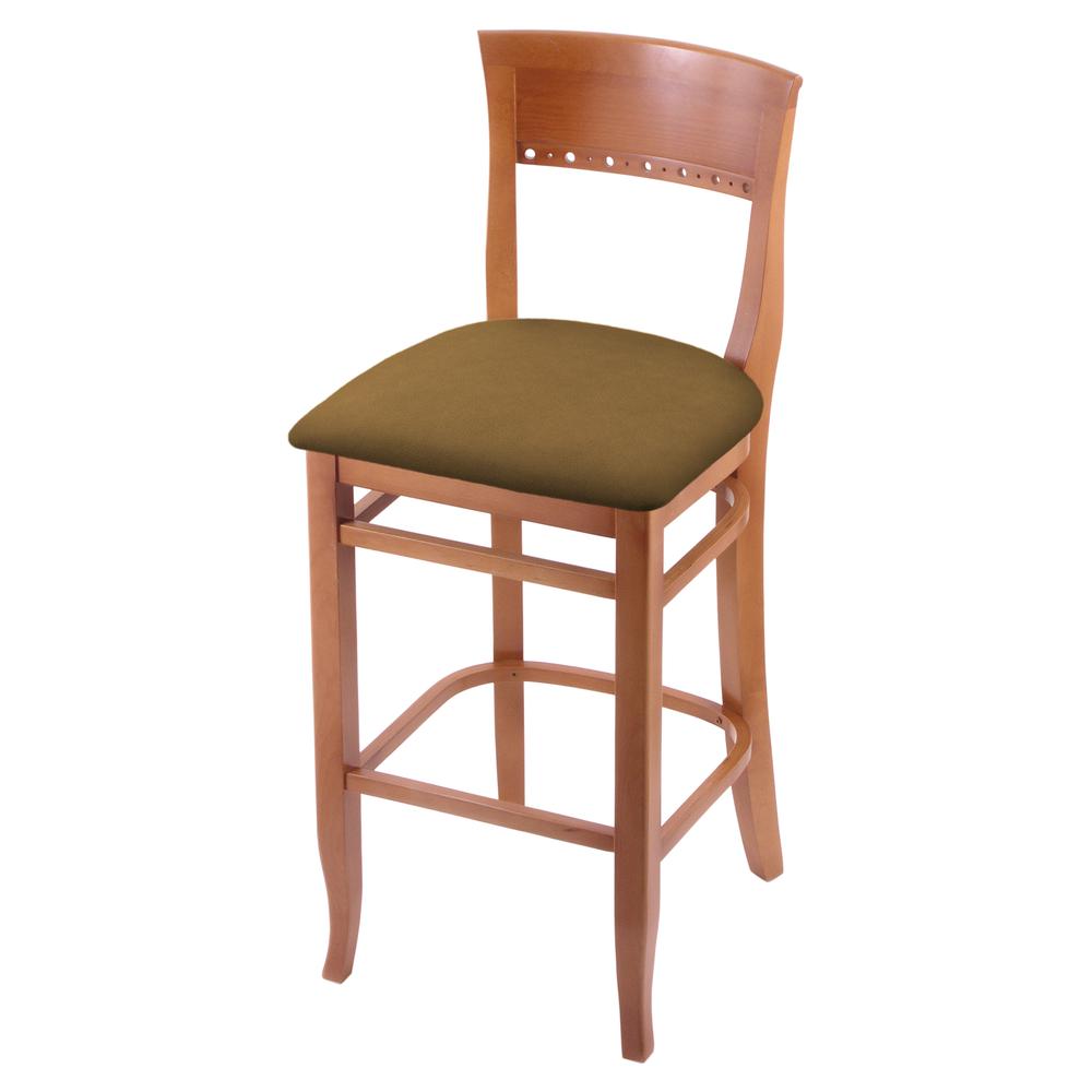 3160 30" Bar Stool with Medium Finish and Canter Saddle Seat. Picture 1