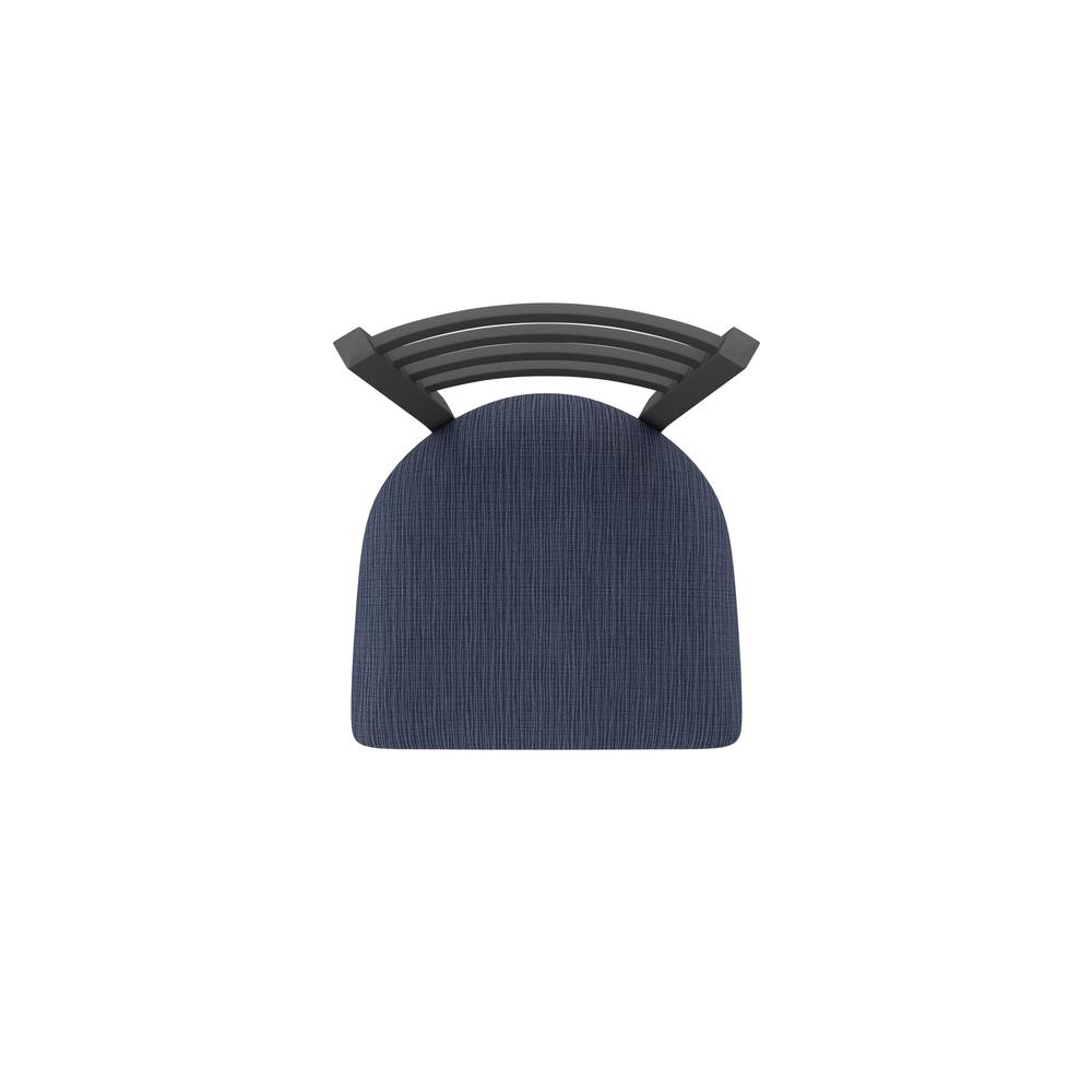 410 Jackie 36" Swivel Bar Stool with Pewter Finish and Graph Anchor Seat. Picture 3