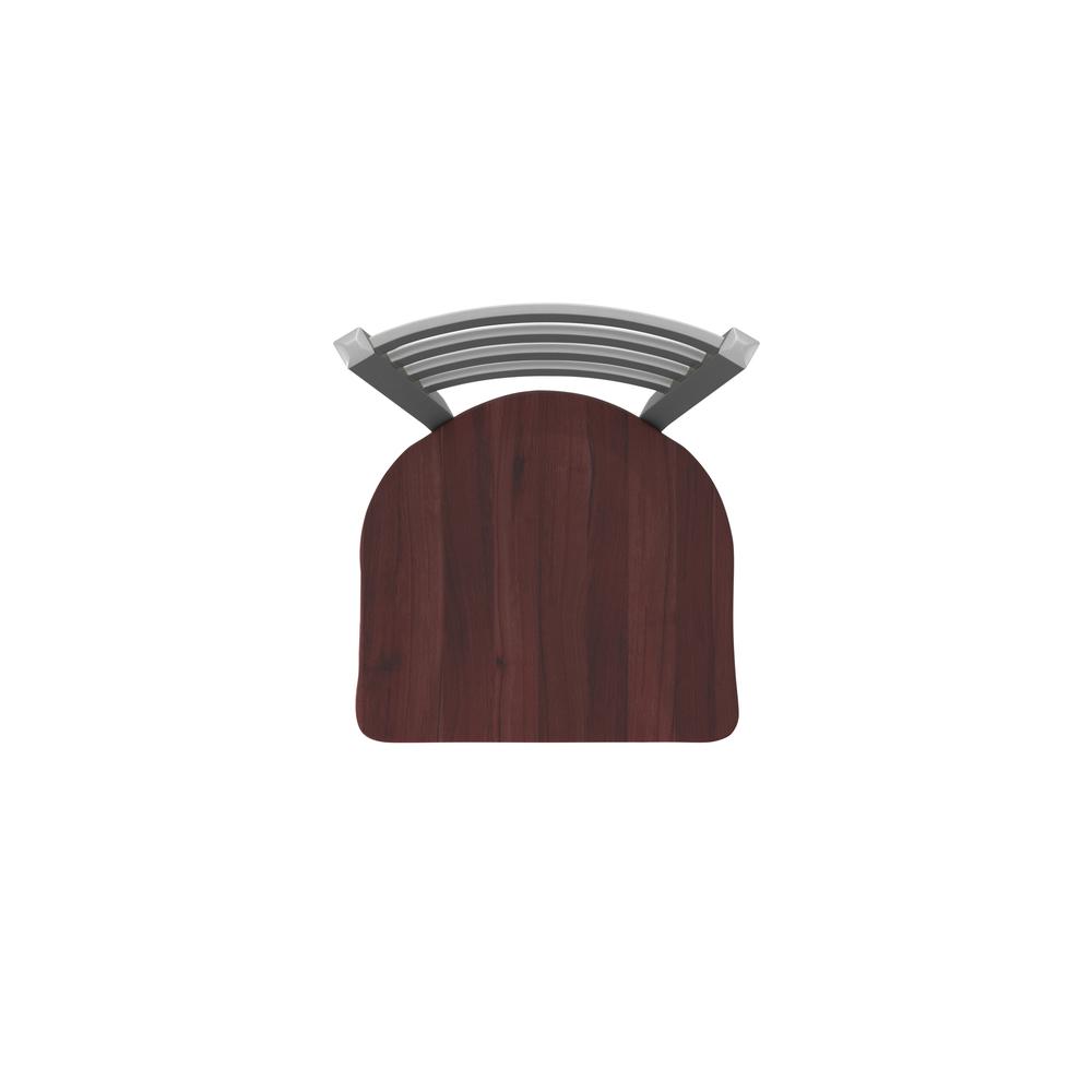 410 Jackie Stainless Steel 30" Swivel Bar Stool with Dark Cherry Maple Seat. Picture 3
