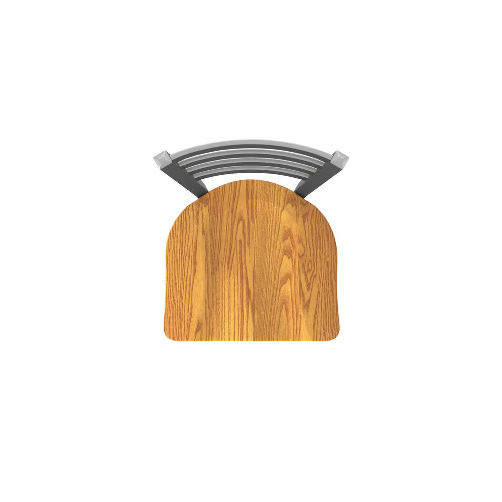 410 Jackie Stainless Steel 30" Swivel Bar Stool with Medium Oak Seat. Picture 3