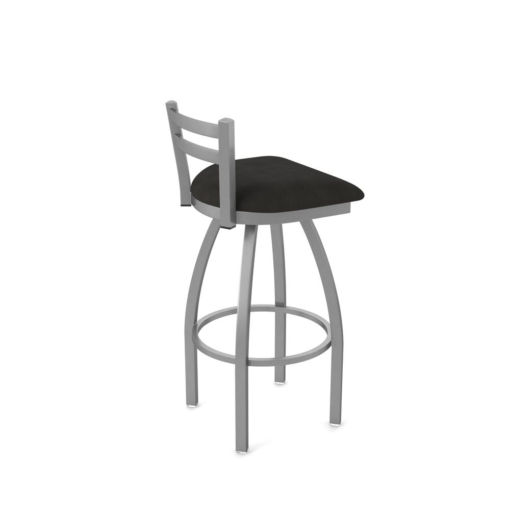 411 Jackie Low Back Stainless Steel 30" Swivel Bar Stool with Canter Espresso Seat. Picture 2