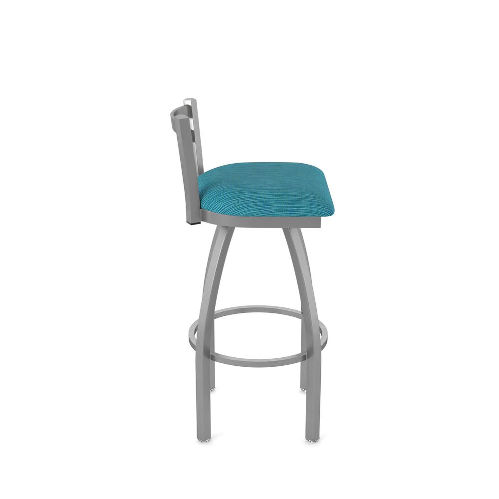 411 Jackie Low Back Stainless Steel 30" Swivel Bar Stool with Graph Tidal Seat. Picture 4